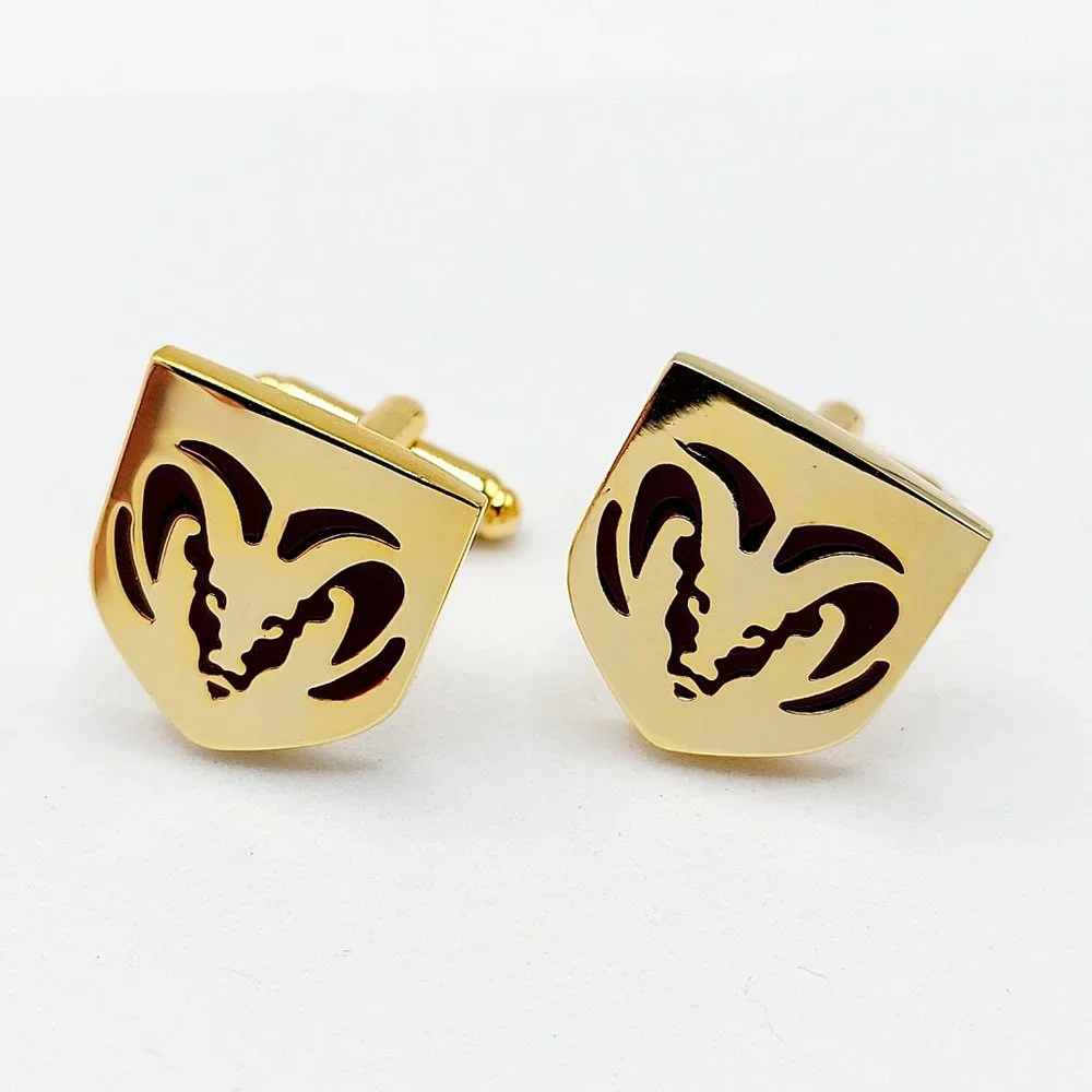 Dodge Ram Truck SUV Car Gold & Red Enamel Cufflinks Link  Shirt Jewelry Wedding - Picture 3 of 8